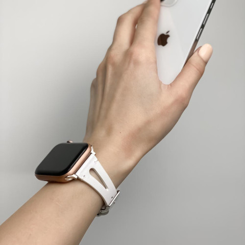 Кожаный ремешок V-Leather на Apple Watch 38/40/41mm White Кожаный ремешок V-Leather на Apple Watch 38/40/41mm White